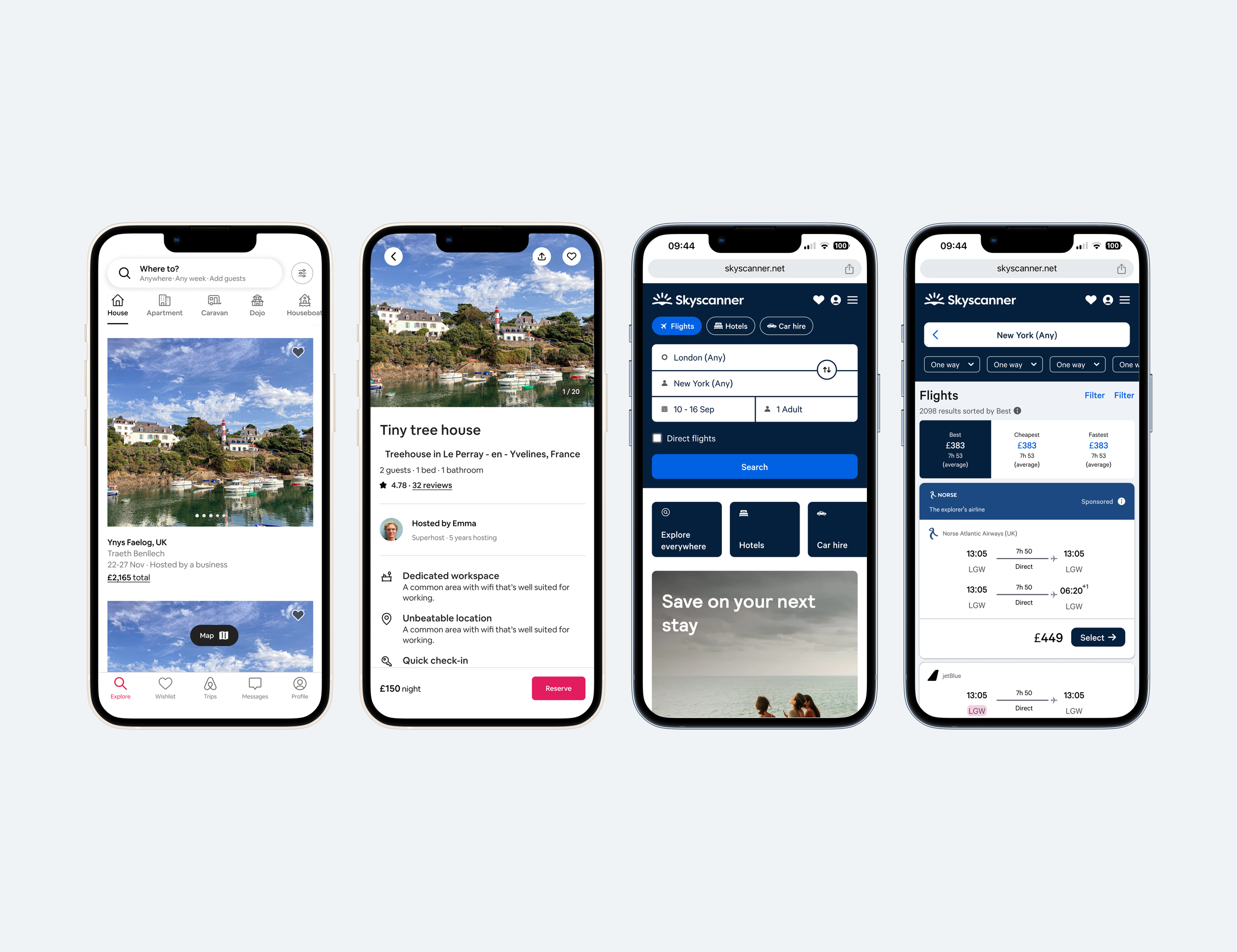 Recreating Skyscanner and Airbnb